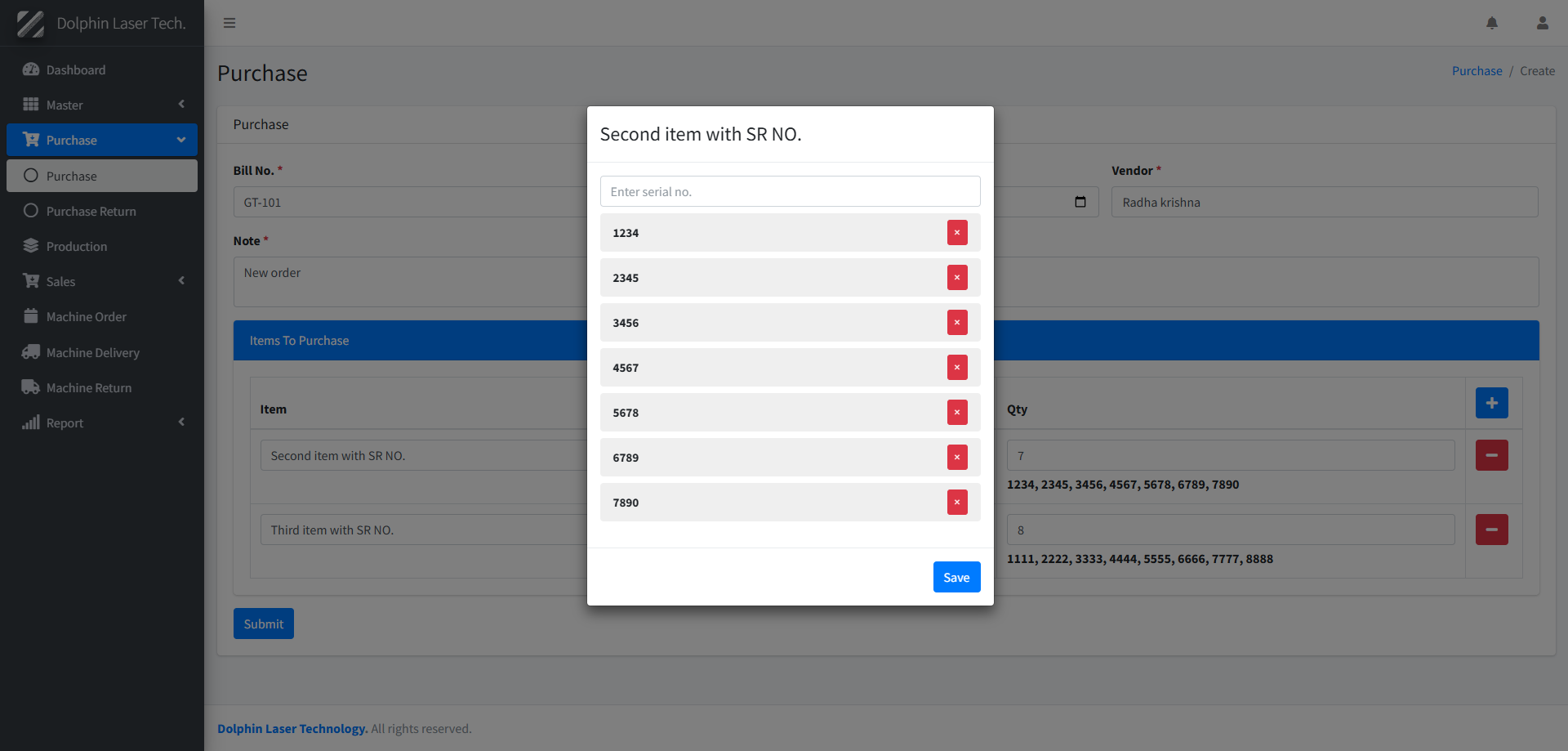Serial Number Based Inventory